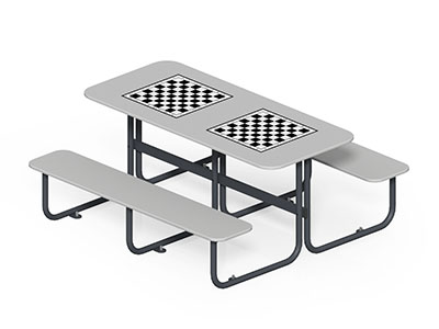 Стол со скамьями Шахматная Мозаика