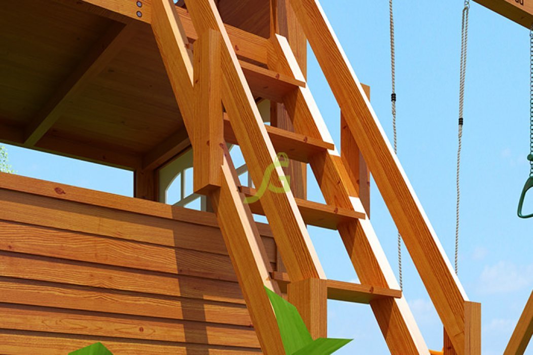 Детская деревянная площадка Клубный домик Макси Luxe - вид 5