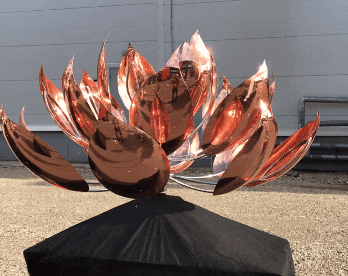 Скульптура из нержавеющей стали Лотос - вид 2