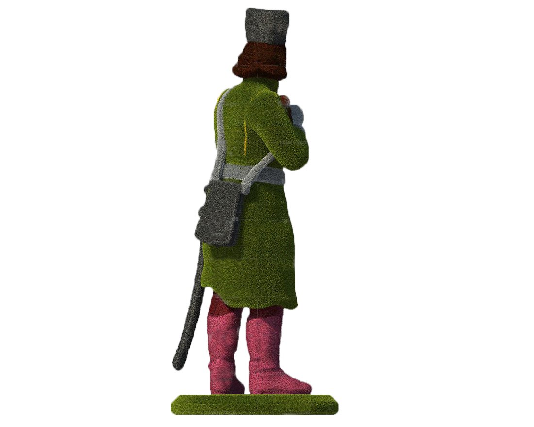 Топиари Гусар, прицеливается - газон Eco - вид 2