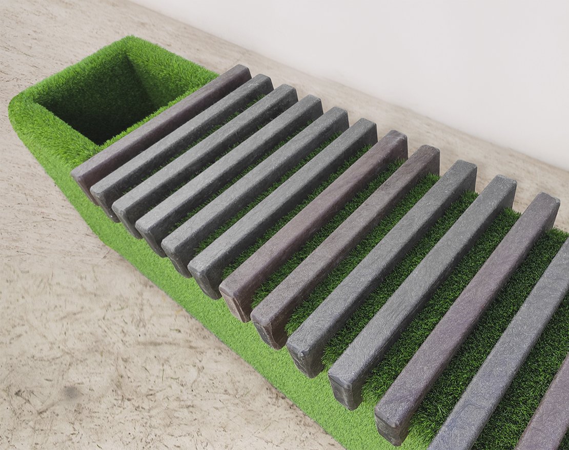 Топиари лавочка Мариэль, бук - газон Premium - вид 3